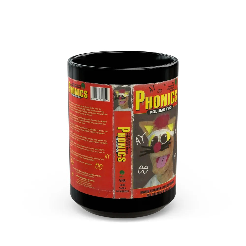 PHONICS VOLUME TWO (VHS COVER) - Black Coffee Mug-15oz-Go Mug Yourself