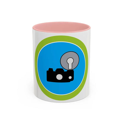 Photography (Boy Scout Merit Badge) Accent Coffee Mug-11oz-Pink-Go Mug Yourself