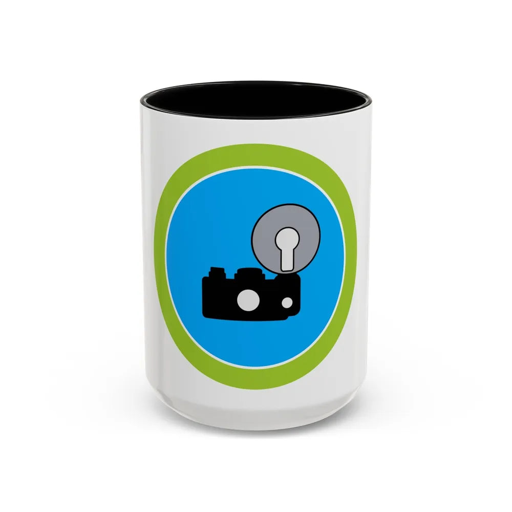 Photography (Boy Scout Merit Badge) Accent Coffee Mug-15oz-Black-Go Mug Yourself