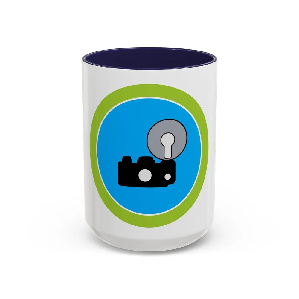 Photography (Boy Scout Merit Badge) Accent Coffee Mug-15oz-Navy-Go Mug Yourself