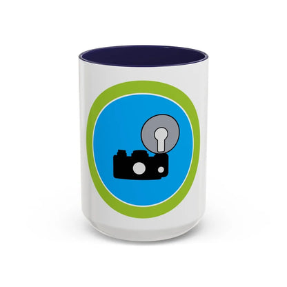 Photography (Boy Scout Merit Badge) Accent Coffee Mug-15oz-Navy-Go Mug Yourself