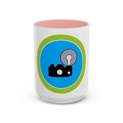 Photography (Boy Scout Merit Badge) Accent Coffee Mug 15oz Pink - Go Mug Yourself