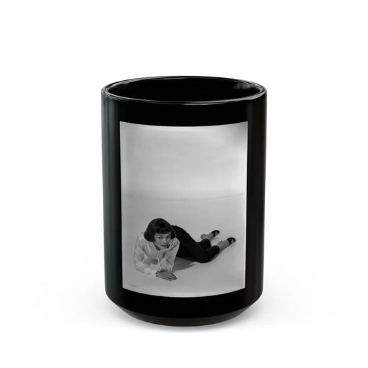 Phyllis Kirk #38 (Vintage Female Icon) Black Coffee Mug-15oz-Go Mug Yourself