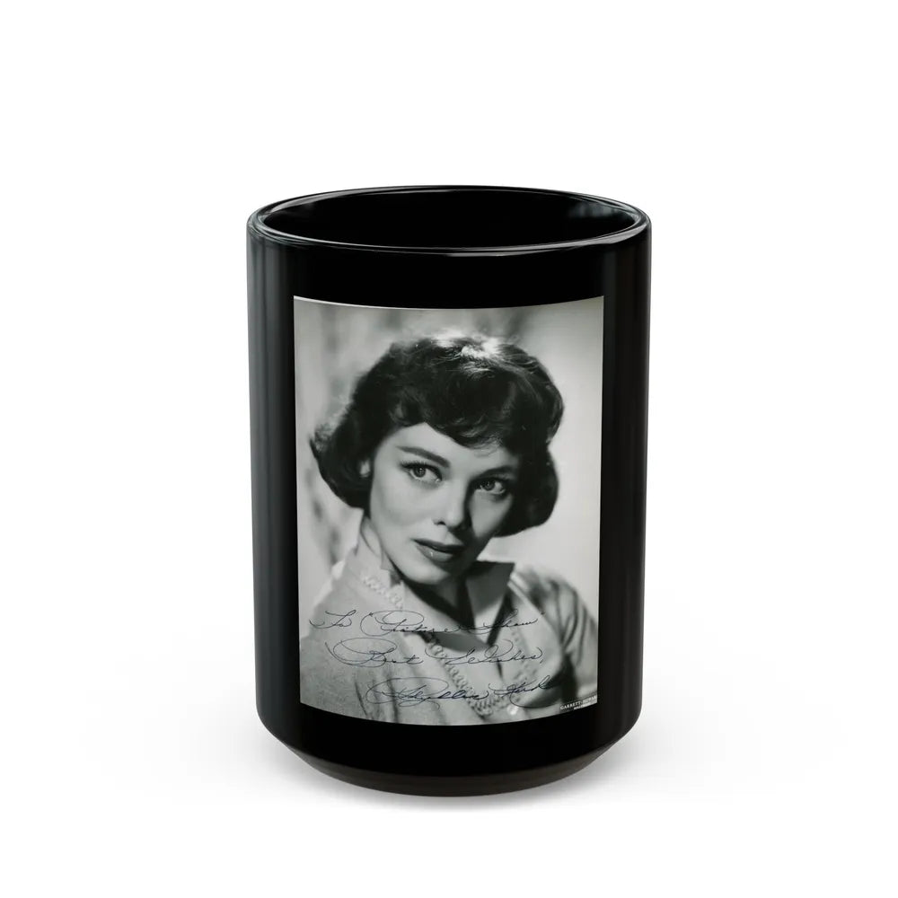 Phyllis Kirk #39 (Vintage Female Icon) Black Coffee Mug-15oz-Go Mug Yourself