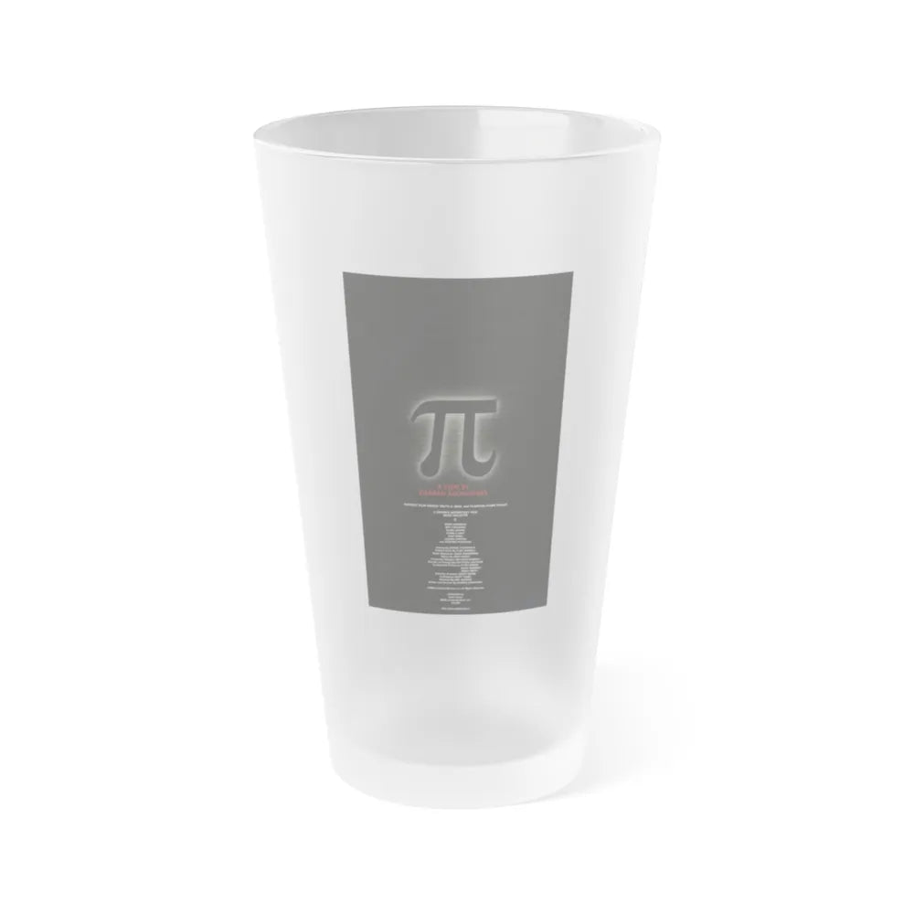 PI 1998 Movie Poster - Frosted Pint Glass 16oz-16oz-Frosted-Go Mug Yourself