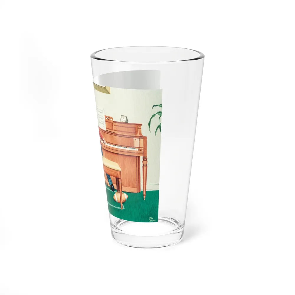 Piano Practice (Magazine Illustration) Pint Glass 16oz-Go Mug Yourself