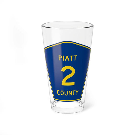 Piatt County 2 (Illinois) (Road Sign) Pint Glass 16oz 16oz - Go Mug Yourself