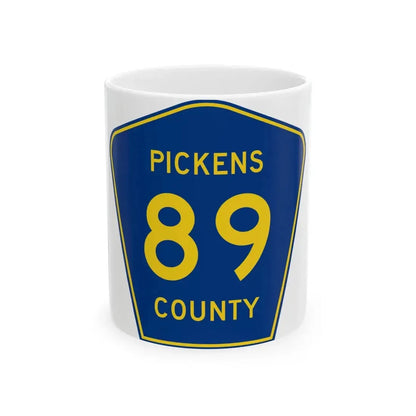 Pickens County Route 89 AL (Alabama) (Road Sign) White Coffee Mug 11oz - Go Mug Yourself