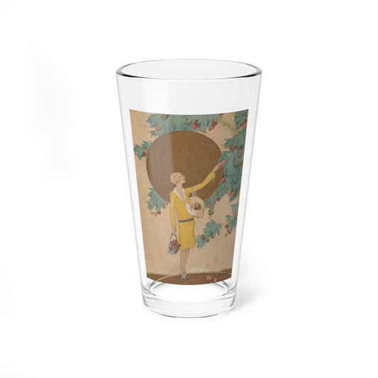 Picking Apples, Golden Book cover, August 1927 (Magazine Illustration) Pint Glass 16oz-16oz-Go Mug Yourself