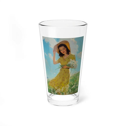 Picking Flowers (Magazine Illustration) Pint Glass 16oz-16oz-Go Mug Yourself