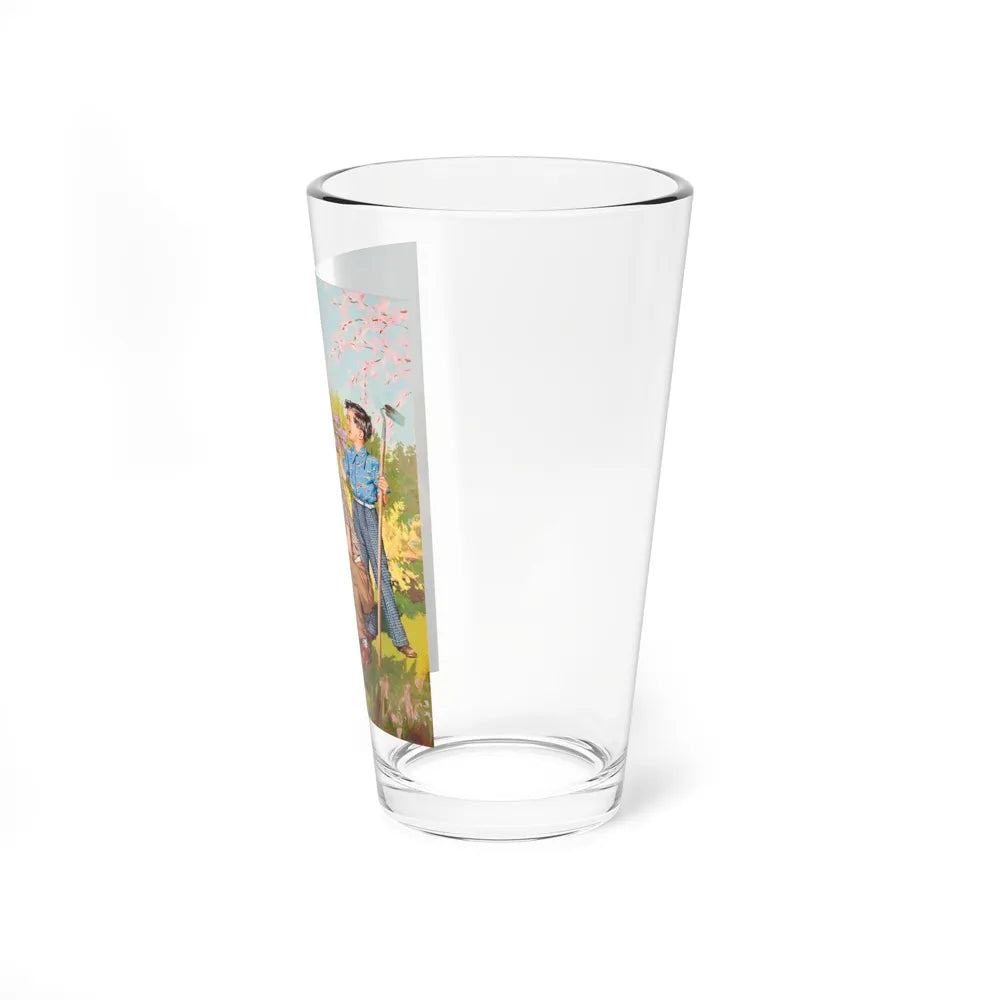 Picking Irises (Magazine Illustration) Pint Glass 16oz-Go Mug Yourself