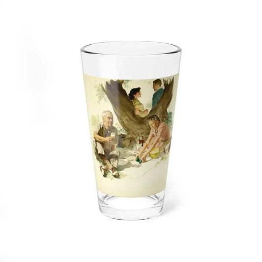 Picnic in Birch Grove, original Brewing Industry Foundation advertisement illustration, circa 1950s (Magazine Illustration) Pint Glass 16oz 16oz - Go Mug Yourself
