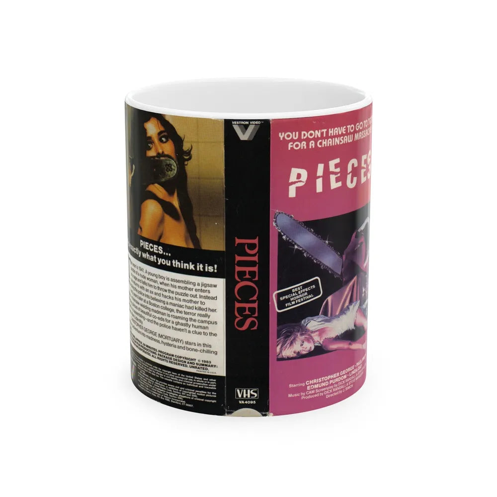 PIECES VESTRON VIDEO (VHS COVER) - White Coffee Mug-11oz-Go Mug Yourself