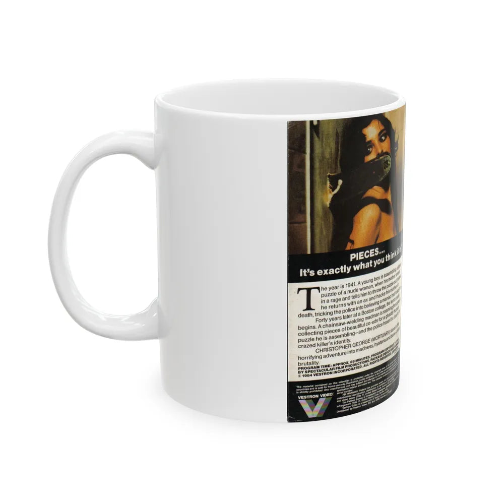 PIECES VESTRON VIDEO (VHS COVER) - White Coffee Mug-Go Mug Yourself