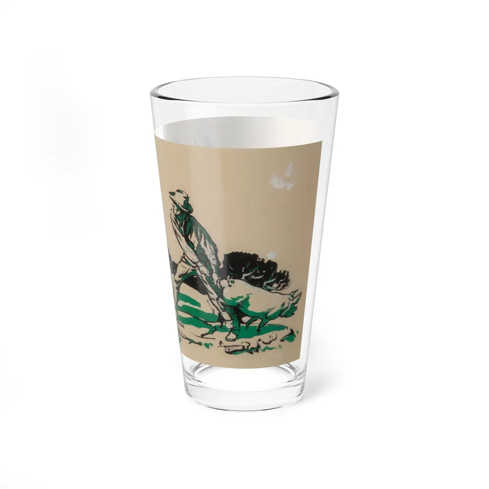 Pig Wranglin', 1911 (Magazine Illustration) Pint Glass 16oz-Go Mug Yourself