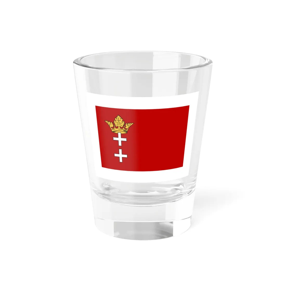 Pilot flag of the Free City of Danzig Lotsenflagge (Poland) Shot Glass 1.5oz 1.5oz - Go Mug Yourself