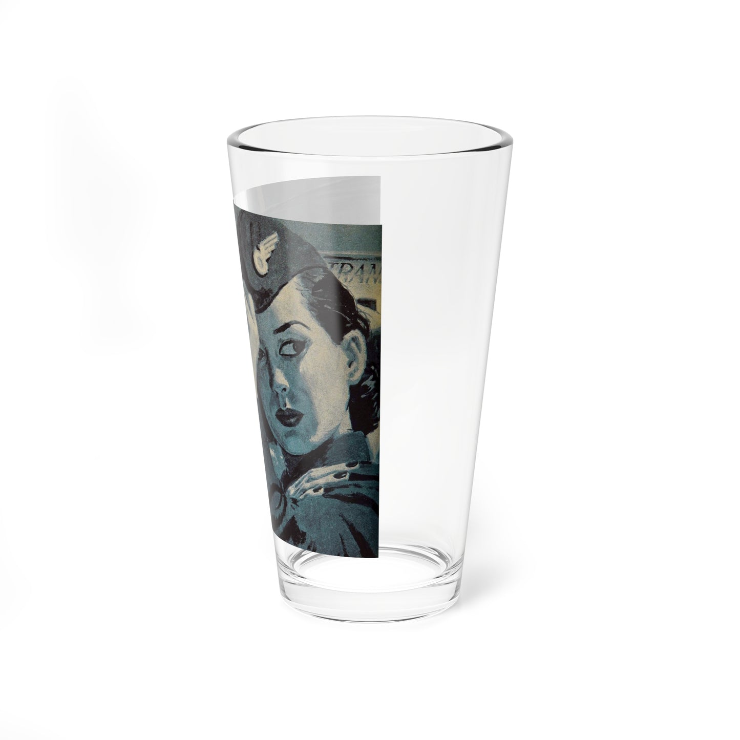 Pilot's Wife, Woman's Day, January 1957 (Magazine Illustration) Pint Glass 16oz-Go Mug Yourself