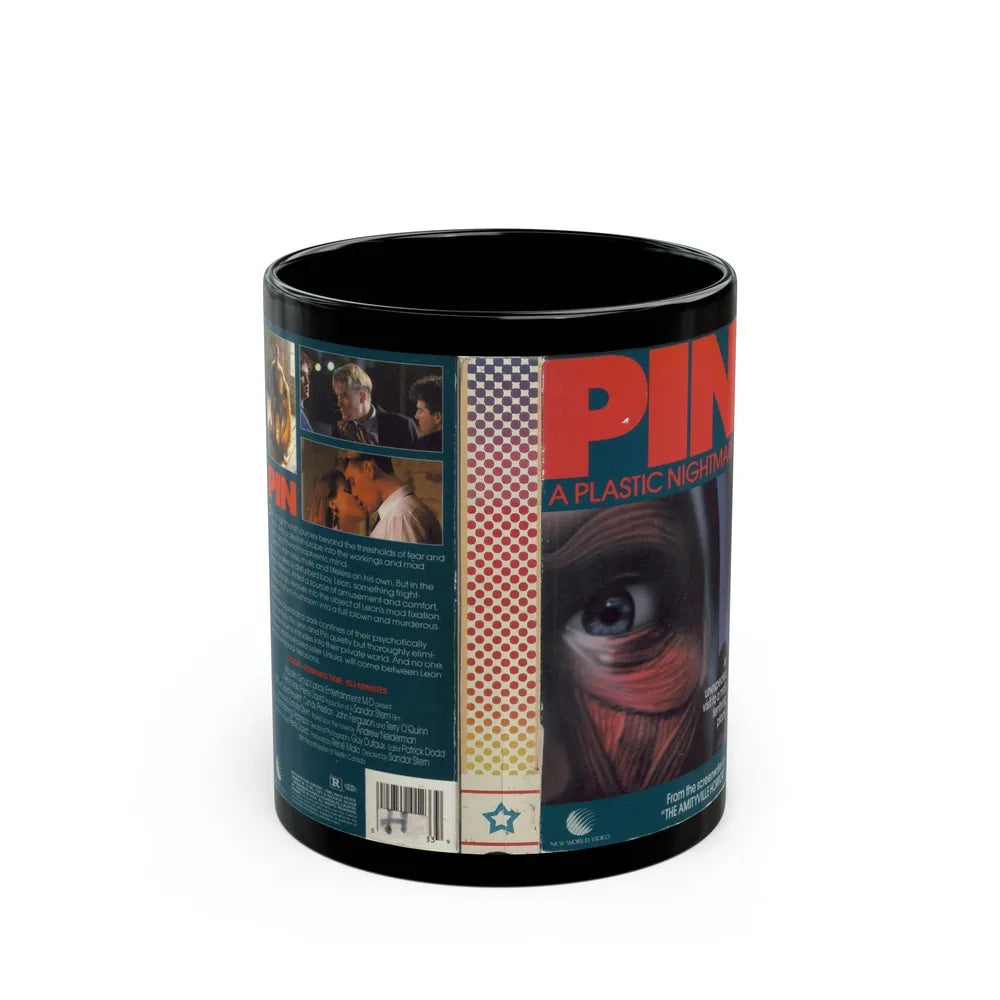 PIN A PLASTIC NIGHTMARE (VHS COVER) - Black Coffee Mug-11oz-Go Mug Yourself