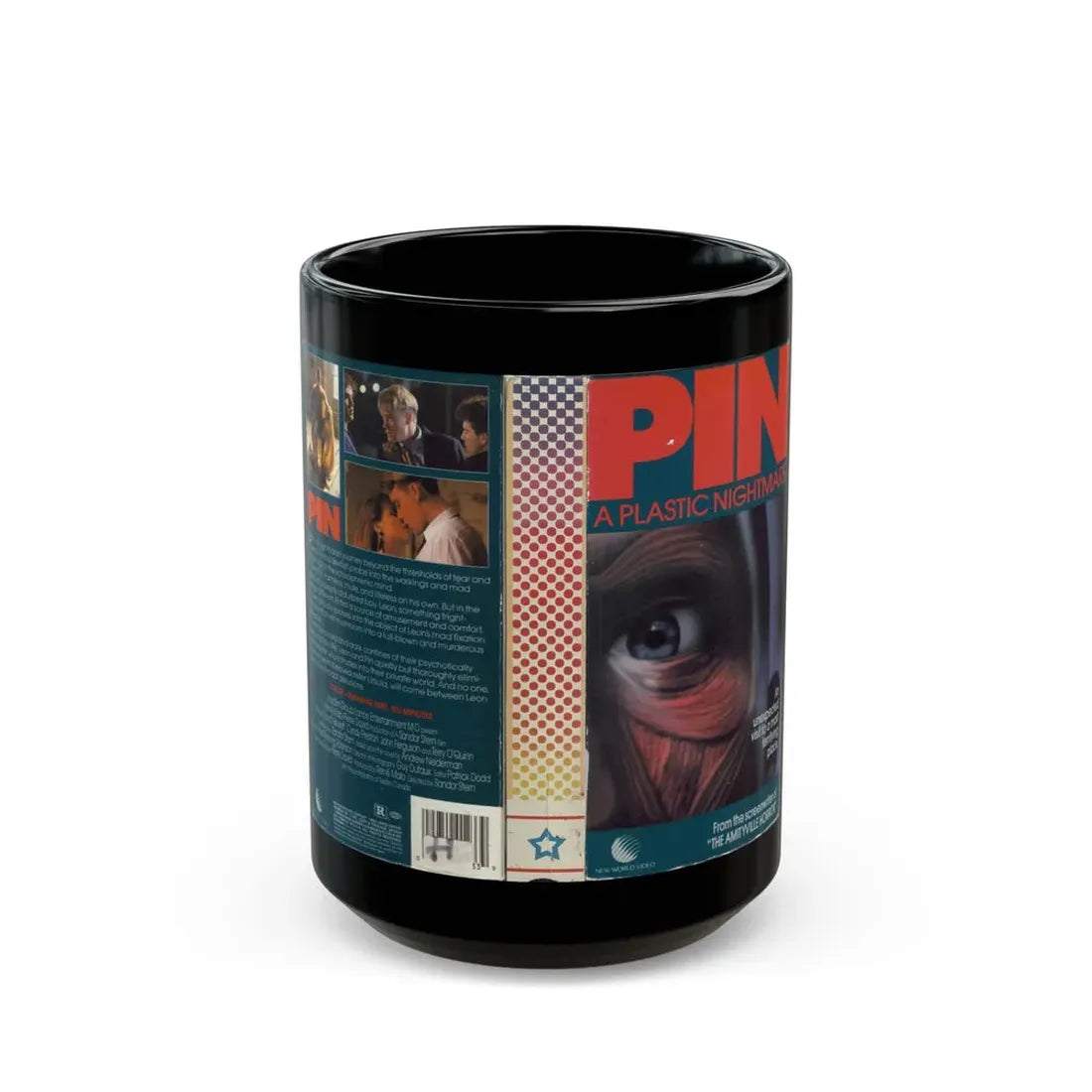 PIN A PLASTIC NIGHTMARE (VHS COVER) - Black Coffee Mug 15oz - Go Mug Yourself