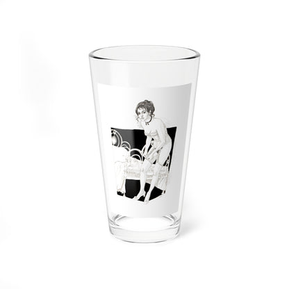 Pin-Up Getting Dressed, calendar illustration, 1974 (Magazine Illustration) Pint Glass 16oz-16oz-Go Mug Yourself