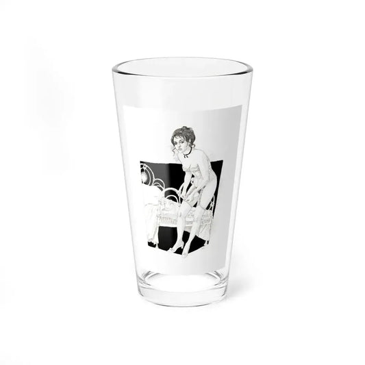 Pin-Up Getting Dressed, calendar illustration, 1974 (Magazine Illustration) Pint Glass 16oz 16oz - Go Mug Yourself