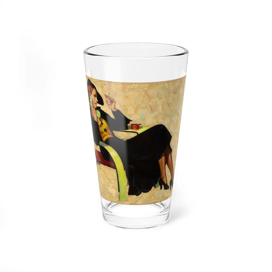 Pin Up in Chair (Magazine Illustration) Pint Glass 16oz-16oz-Go Mug Yourself