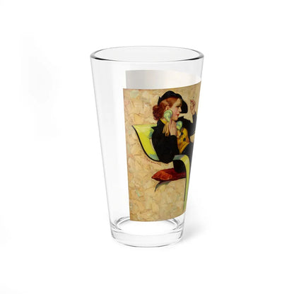 Pin Up in Chair (Magazine Illustration) Pint Glass 16oz-Go Mug Yourself