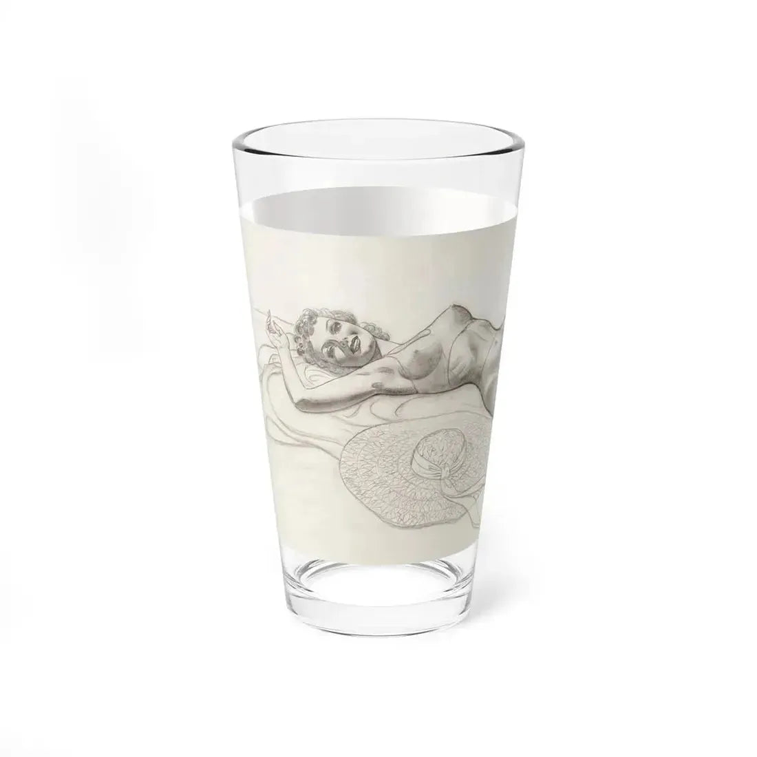 Pin-up Preliminary Artwork, Esquire, August 1940 (Magazine Illustration) Pint Glass 16oz - Go Mug Yourself