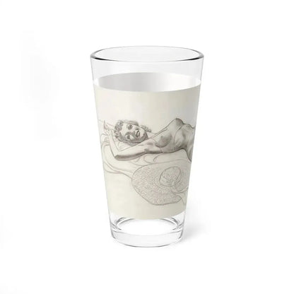 Pin-up Preliminary Artwork, Esquire, August 1940 (Magazine Illustration) Pint Glass 16oz - Go Mug Yourself
