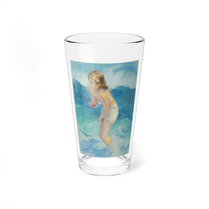 Pin-Up Standing in the Waves, 1952 (Magazine Illustration) Pint Glass 16oz 16oz - Go Mug Yourself