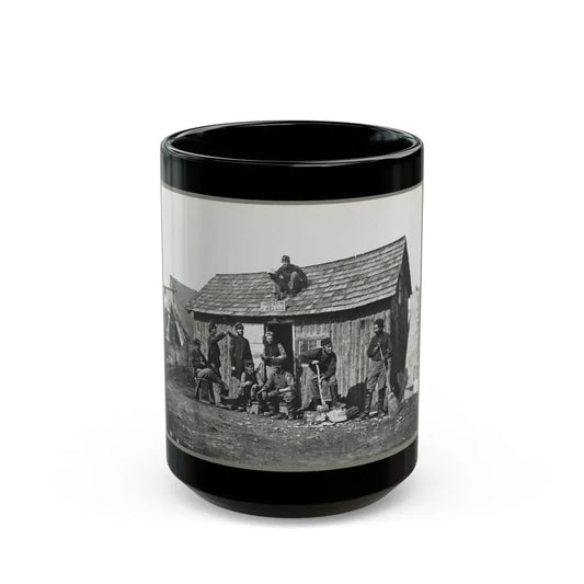 Pine Cottage , Civil War Soldiers Winter Quarters (U.S. Civil War) Black Coffee Mug 15oz - Go Mug Yourself