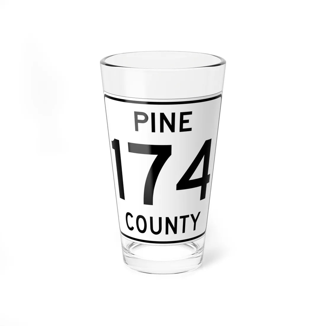 Pine County Route 174 MN (Minnesota) (Road Sign) Pint Glass 16oz 16oz - Go Mug Yourself