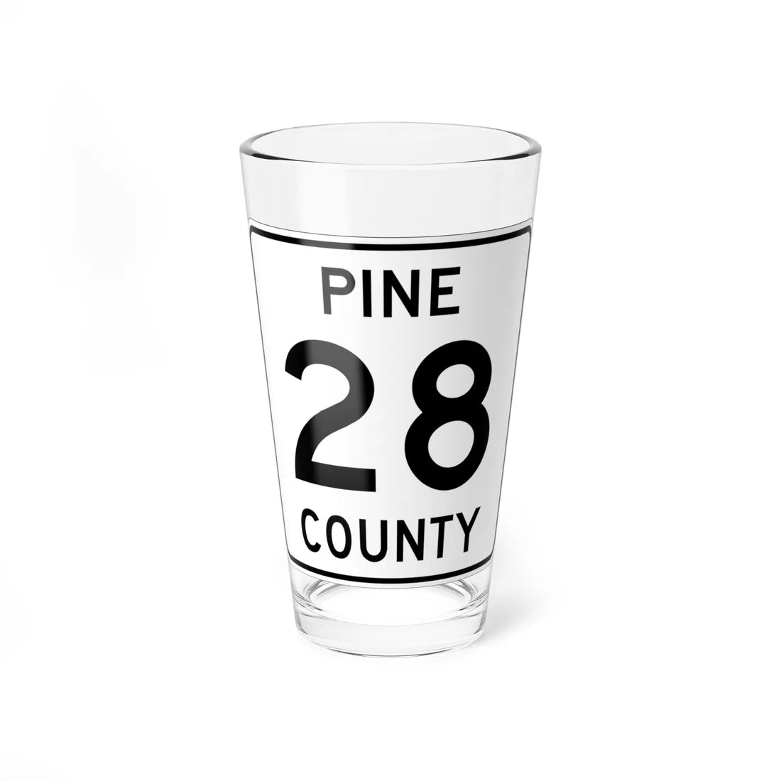 Pine County Route 28 MN (Minnesota) (Road Sign) Pint Glass 16oz 16oz - Go Mug Yourself