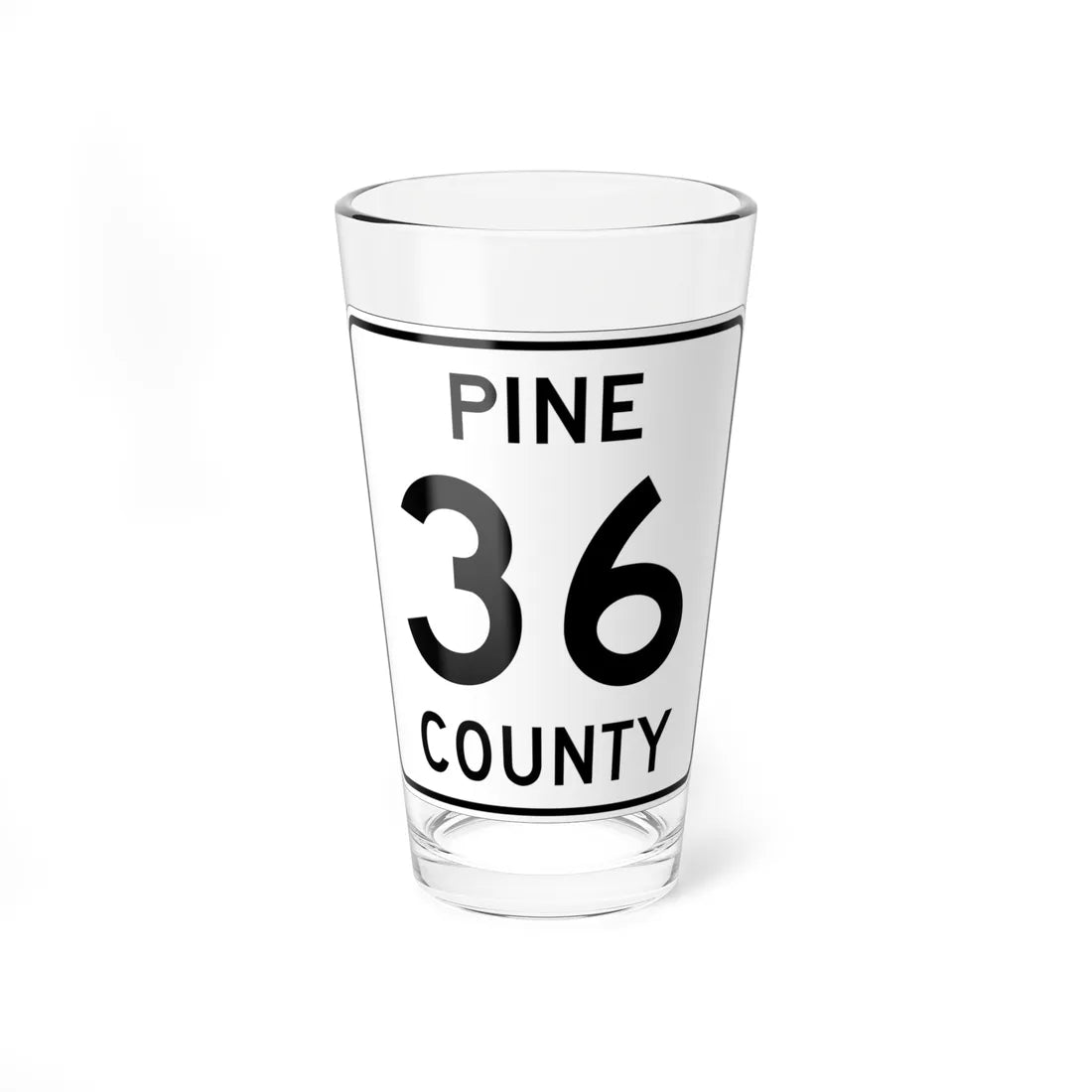 Pine County Route 36 MN (Minnesota) (Road Sign) Pint Glass 16oz 16oz - Go Mug Yourself