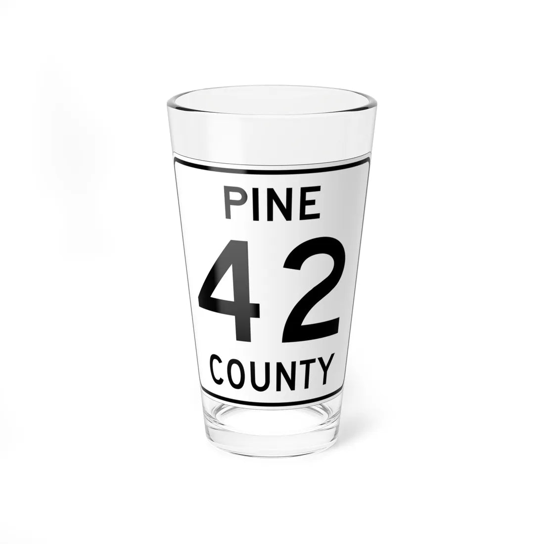 Pine County Route 42 MN (Minnesota) (Road Sign) Pint Glass 16oz 16oz - Go Mug Yourself