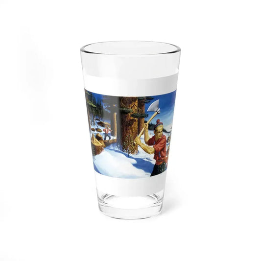 Pine Man and Ax Children's Book Cover (Saalfield, 1962) (Magazine Illustration) Pint Glass 16oz 16oz - Go Mug Yourself