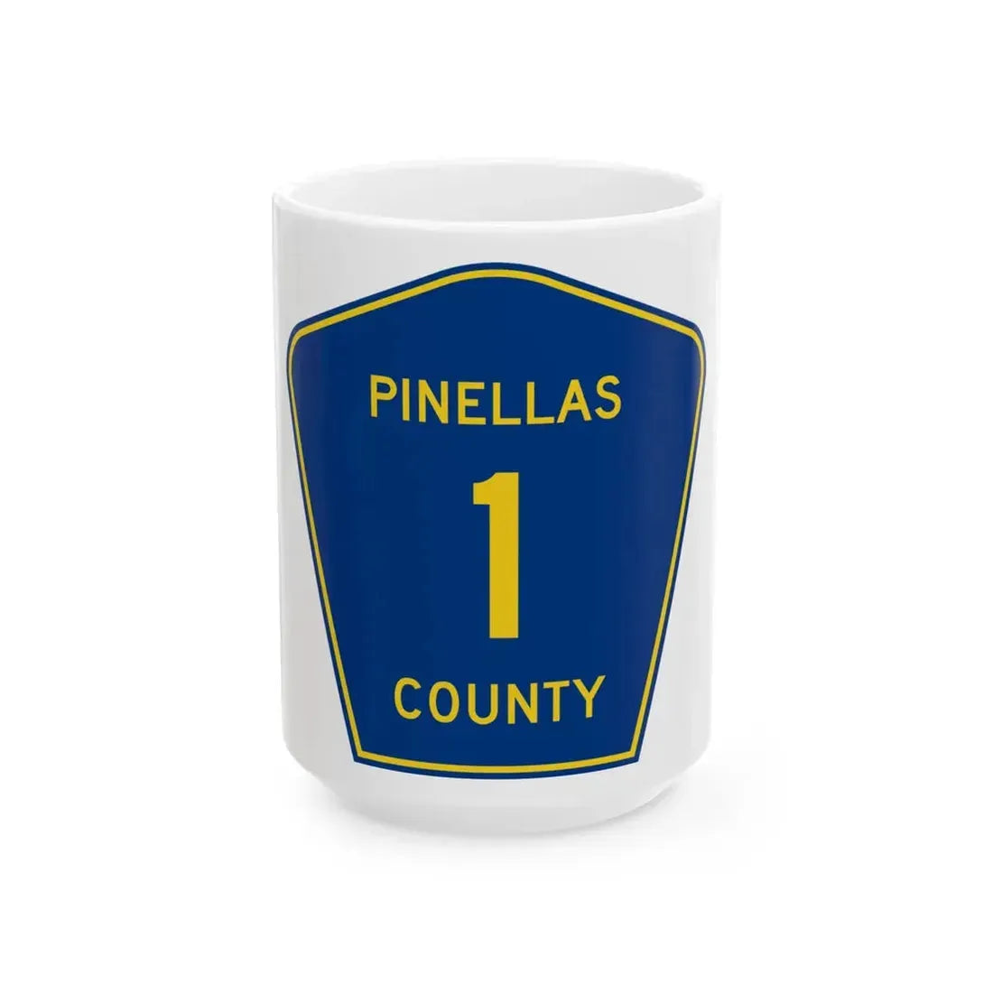Pinellas County 1 (Florida) (Road Sign) White Coffee Mug 15oz - Go Mug Yourself