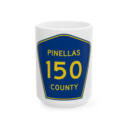 Pinellas County 150 (Florida) (Road Sign) White Coffee Mug 15oz - Go Mug Yourself