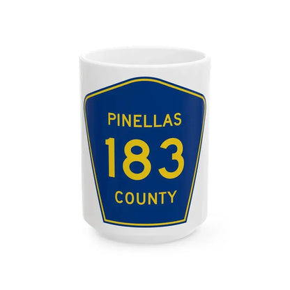 Pinellas County 183 (Florida) (Road Sign) White Coffee Mug 15oz - Go Mug Yourself
