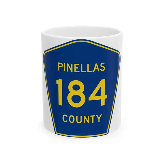 Pinellas County 184 (Florida) (Road Sign) White Coffee Mug 11oz - Go Mug Yourself