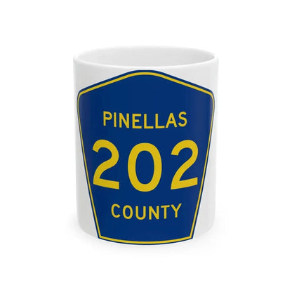 Pinellas County 202 (Florida) (Road Sign) White Coffee Mug 11oz - Go Mug Yourself