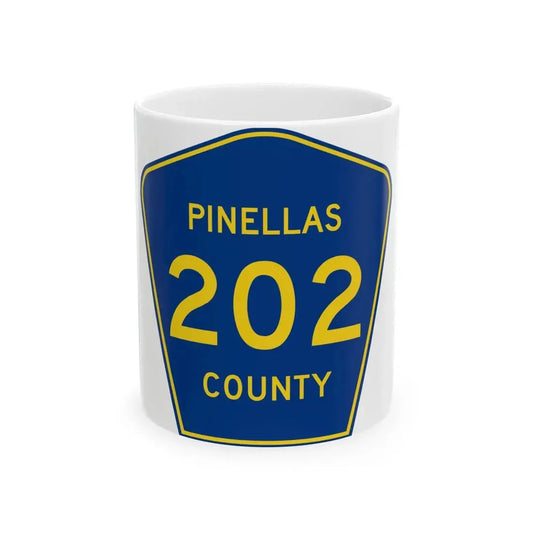 Pinellas County 202 (Florida) (Road Sign) White Coffee Mug 11oz - Go Mug Yourself