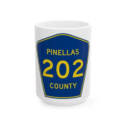 Pinellas County 202 (Florida) (Road Sign) White Coffee Mug 15oz - Go Mug Yourself
