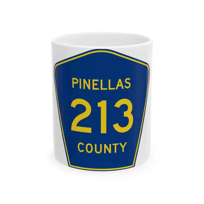 Pinellas County 213 (Florida) (Road Sign) White Coffee Mug 11oz - Go Mug Yourself