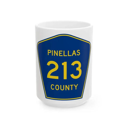 Pinellas County 213 (Florida) (Road Sign) White Coffee Mug 15oz - Go Mug Yourself