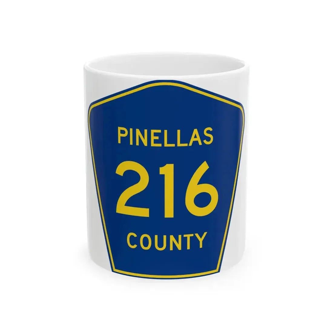 Pinellas County 216 (Florida) (Road Sign) White Coffee Mug 11oz - Go Mug Yourself
