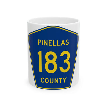 Pinellas County Route 183 FL (Florida) (Road Sign) White Coffee Mug 11oz - Go Mug Yourself