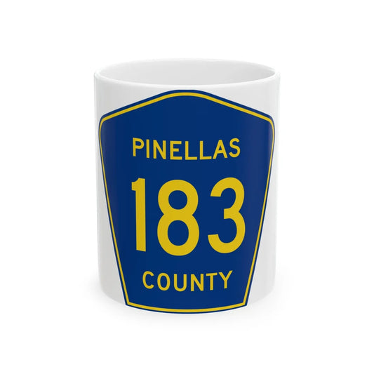 Pinellas County Route 183 FL (Florida) (Road Sign) White Coffee Mug 11oz - Go Mug Yourself