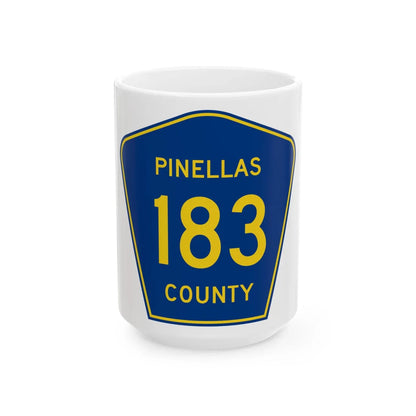 Pinellas County Route 183 FL (Florida) (Road Sign) White Coffee Mug 15oz - Go Mug Yourself