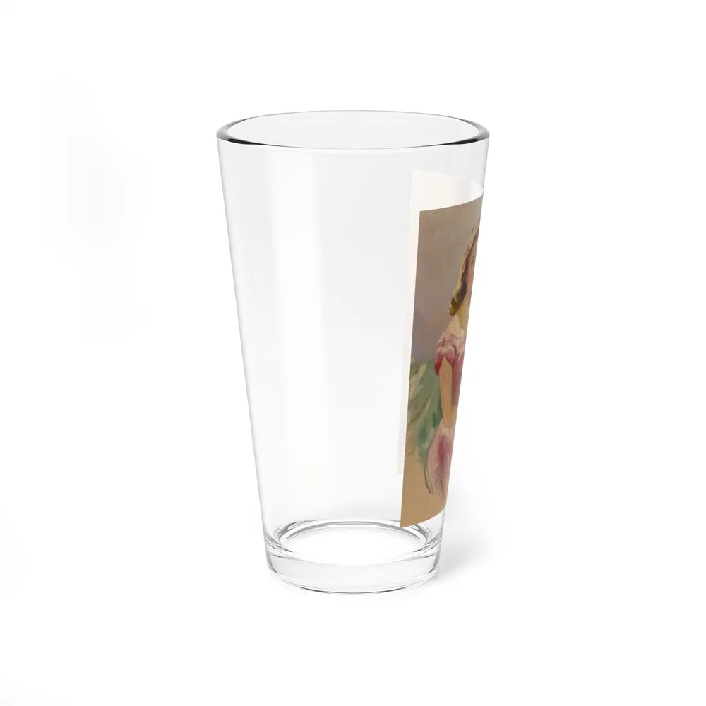 Pink and Pearls (Magazine Illustration) Pint Glass 16oz-Go Mug Yourself